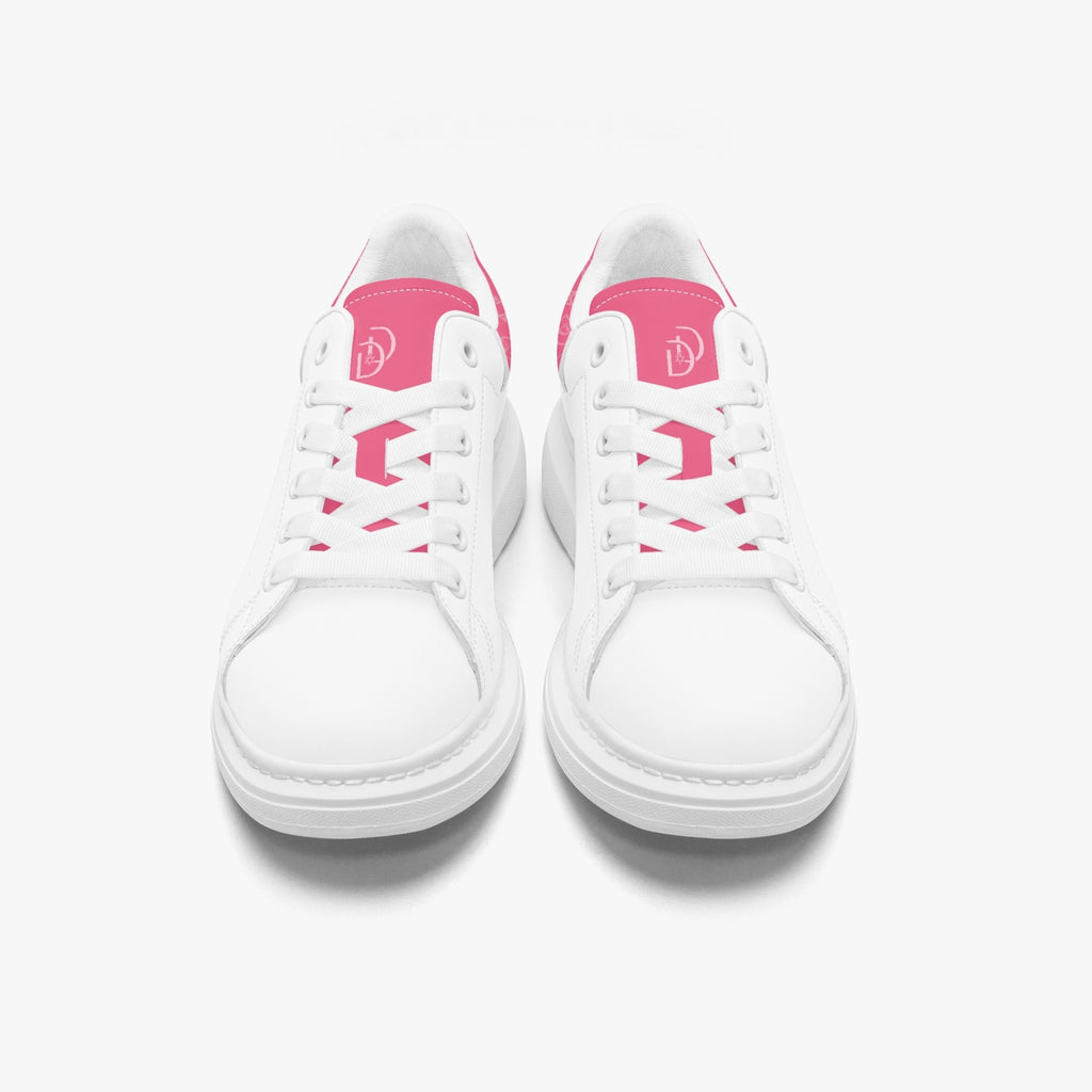 Unisex David Bold Star Of David Pattern Leather Oversized Sneakers - Pink Color