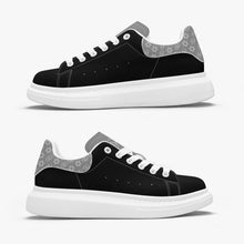 Load image into Gallery viewer, Unisex David Bold Star Of David Pattern Leather Oversized Sneakers -  silver on Black