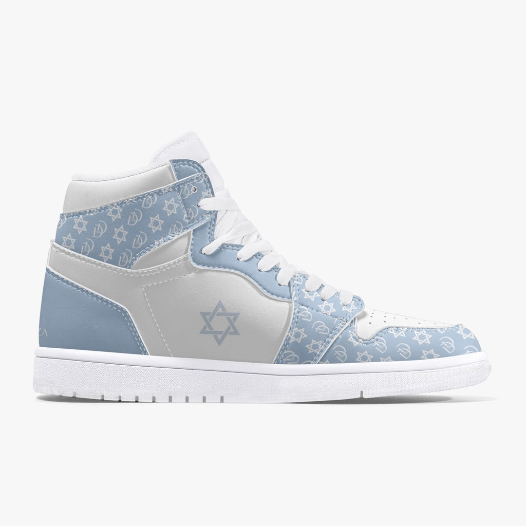 Unisex David Legends Star Of David High-Top Leather Sneakers David Denza - sky blue