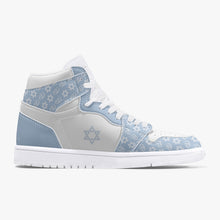 Load image into Gallery viewer, Unisex David Legends Star Of David High-Top Leather Sneakers David Denza - sky blue