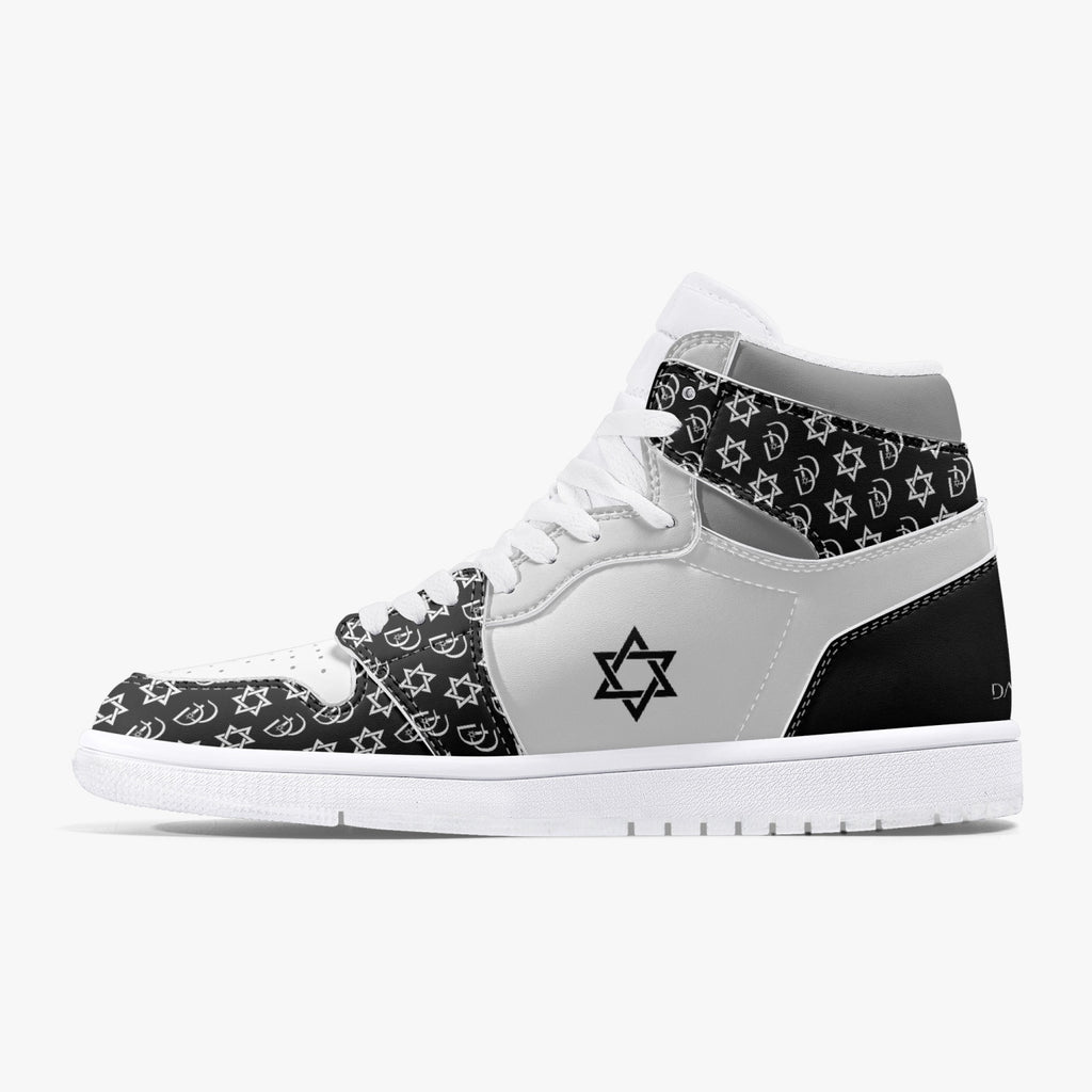 Unisex David Legends Star Of David High-Top Leather Sneakers David Denza - Black and White