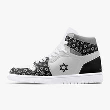 Load image into Gallery viewer, Unisex David Legends Star Of David High-Top Leather Sneakers David Denza - Black and White