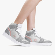 Load image into Gallery viewer, Unisex David Legends Star Of David High-Top Leather Sneakers David Denza - fabric pattern