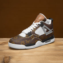 Load image into Gallery viewer, Unisex David Prime Star Of David Basketball Sneakers -Brown with gold