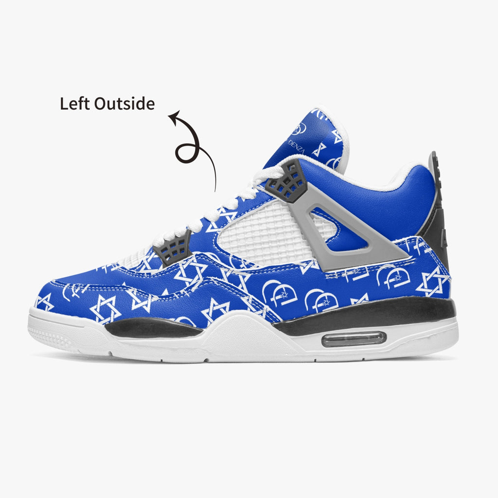 Unisex David Prime Star Of David Basketball Sneakers -blue with white