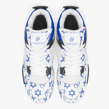 Load image into Gallery viewer, Unisex David Prime Star Of David Basketball Sneakers -White with blue