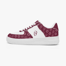 Load image into Gallery viewer, Unisex David Elevate Star Of David Leather David Denza Sneakers - Rich Burgundy