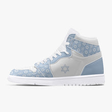 Load image into Gallery viewer, Unisex David Legends Star Of David High-Top Leather Sneakers David Denza - sky blue