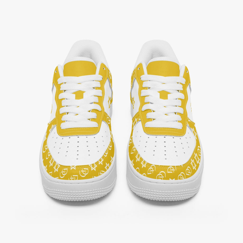 Unisex David Elevate Star Of David Shoes Leather David Denza Sneakers - Golden Yellow