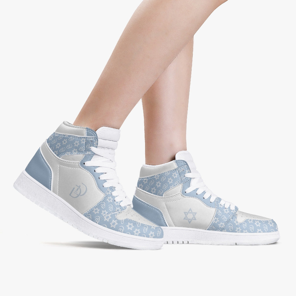 Unisex David Legends Star Of David High-Top Leather Sneakers David Denza - sky blue