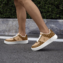 Load image into Gallery viewer, Unisex David Elevate Star Of David Leather David Denza Sneakers - Brown &amp; Light Tan