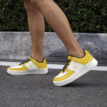 Load image into Gallery viewer, Unisex David Elevate Star Of David Shoes Leather David Denza Sneakers - Golden Yellow