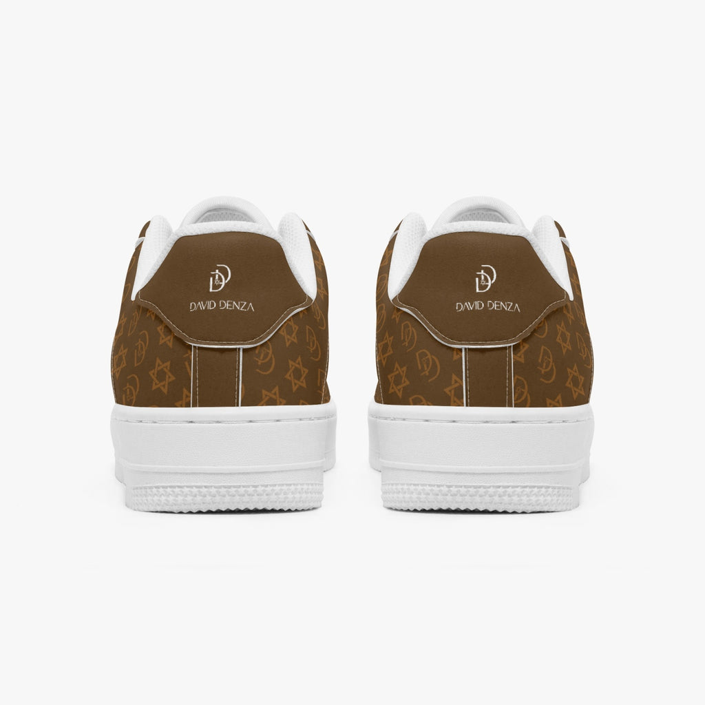 Unisex David Elevate Star Of David Leather David Denza Sneakers - Rich Brown & Light Tan