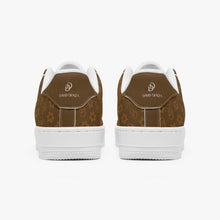 Load image into Gallery viewer, Unisex David Elevate Star Of David Leather David Denza Sneakers - Rich Brown &amp; Light Tan