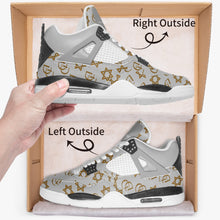 Load image into Gallery viewer, Unisex David Prime Star Of David Basketball Sneakers -Silver with gold