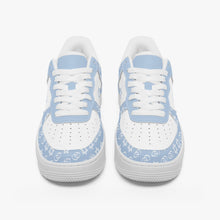 Load image into Gallery viewer, Unisex David Elevate Star Of David Leather David Denza Sneakers  - Sky Blue &amp; White