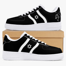 Load image into Gallery viewer, Unisex David Elevate Star Of David Low-Top Leather David Denza Sneakers-Black and White