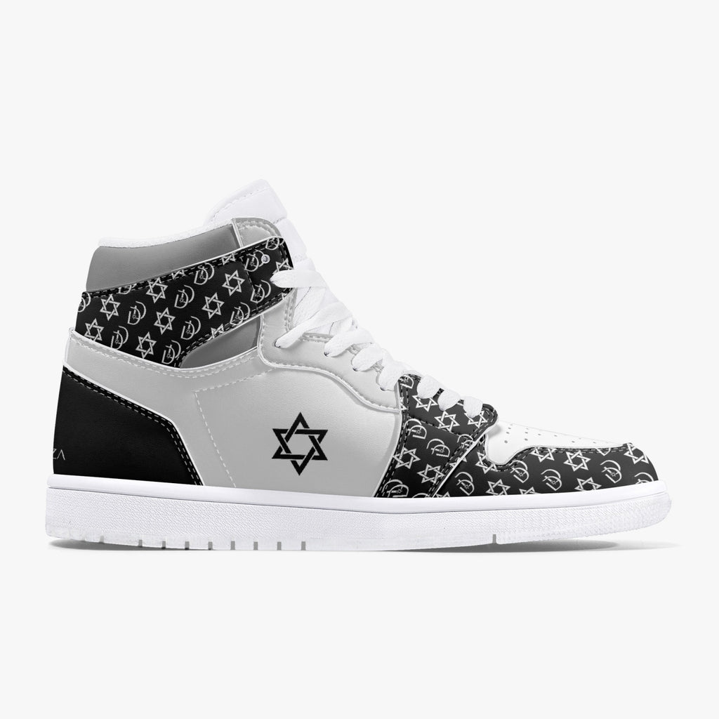 Unisex David Legends Star Of David High-Top Leather Sneakers David Denza - Black and White