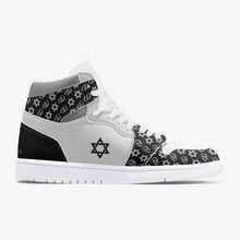 Load image into Gallery viewer, Unisex David Legends Star Of David High-Top Leather Sneakers David Denza - Black and White