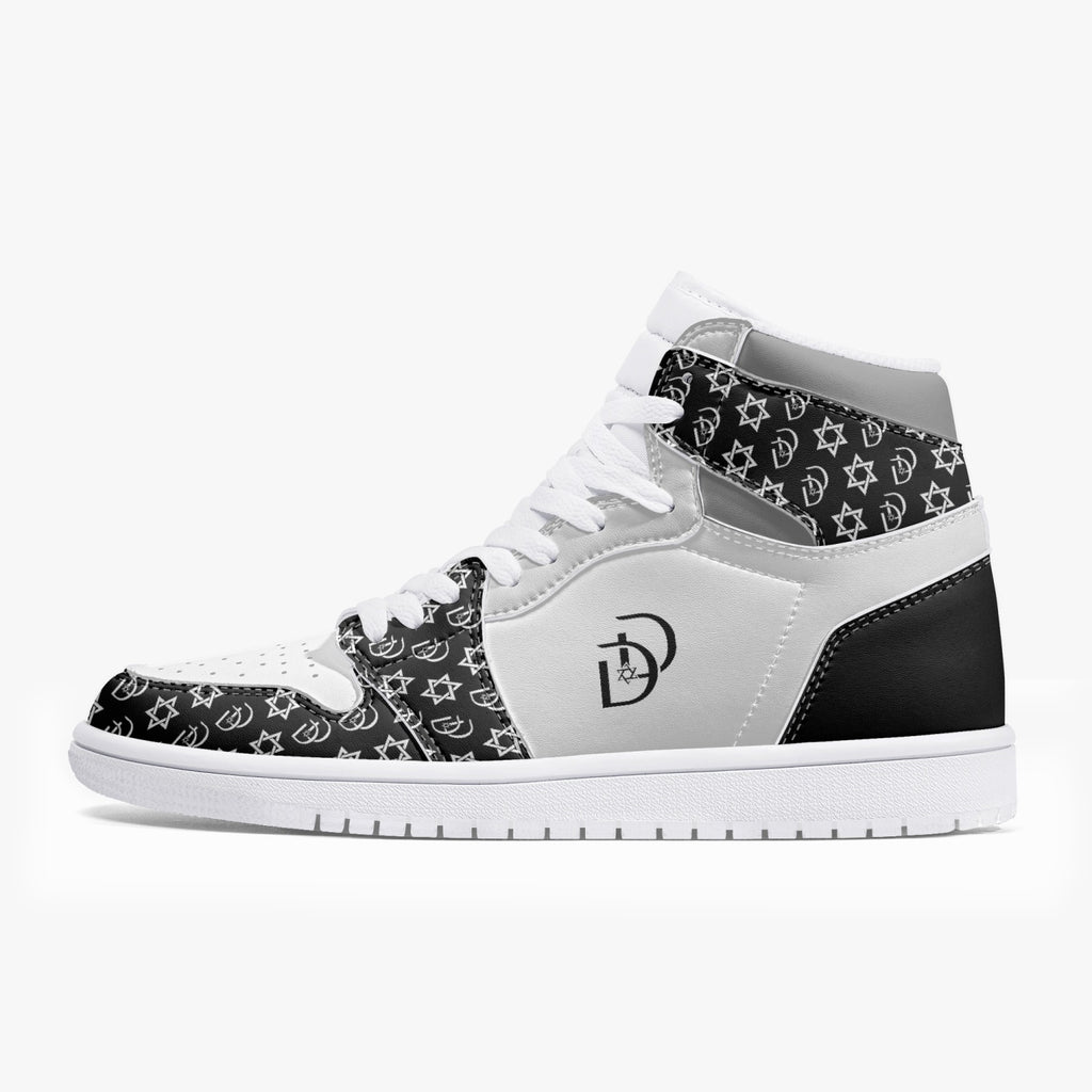 Unisex David Legends Star Of David High-Top Leather Sneakers David Denza - Black and White