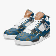 Load image into Gallery viewer, Unisex David Prime Star Of David Basketball Sneakers -Blue with gold