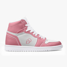 Load image into Gallery viewer, Unisex David Legends Star Of David High-Top Leather Sneakers David Denza- Pink and White