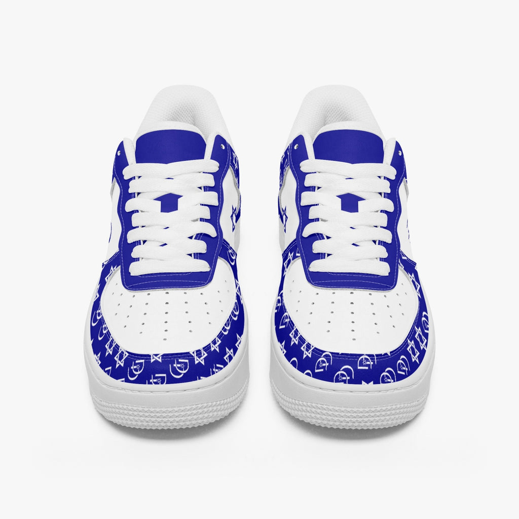 Unisex David Elevate Star Of David Leather David Denza Sneakers - Dark Blue White