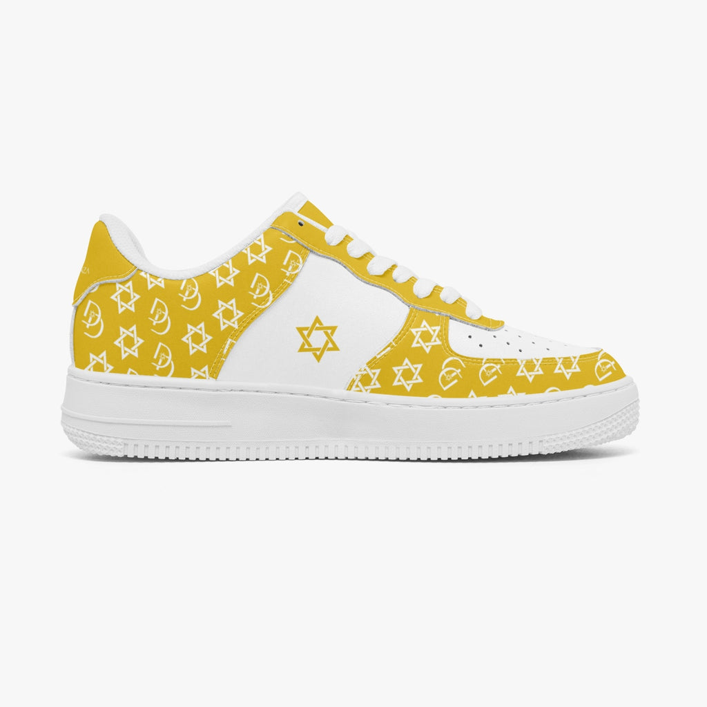 Unisex David Elevate Star Of David Shoes Leather David Denza Sneakers - Golden Yellow