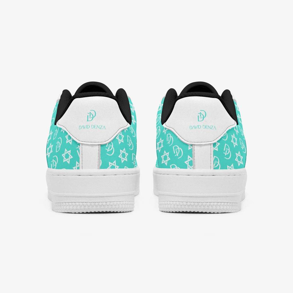 Unisex David Elevate Star Of David Leather David Denza Sneakers - Turquoise Color