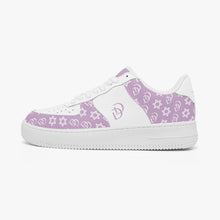 Load image into Gallery viewer, Unisex David Elevate Star Of David Leather David Denza Sneakers - Orchid Haze &amp; White