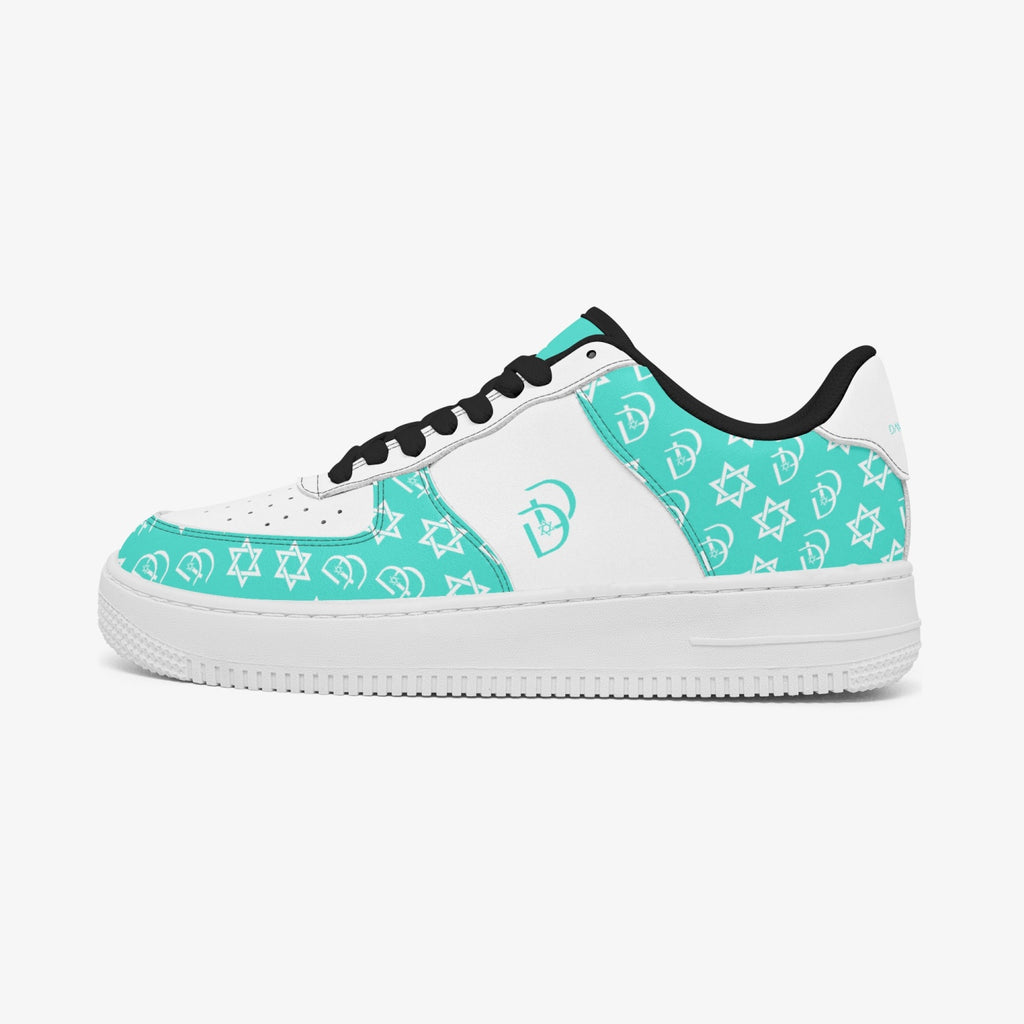 Unisex David Elevate Star Of David Leather David Denza Sneakers - Turquoise Color