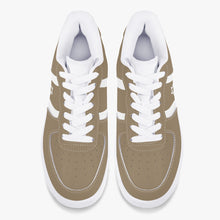 Load image into Gallery viewer, Unisex David Elevate Star Of David Low-Top Leather David Denza Sneakers - Brown-beige &amp; White