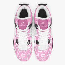 Load image into Gallery viewer, Unisex David Prime Star Of David Basketball Sneakers -Pink with white