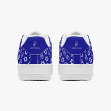 Load image into Gallery viewer, Unisex David Elevate Star Of David Leather David Denza Sneakers - Dark Blue White