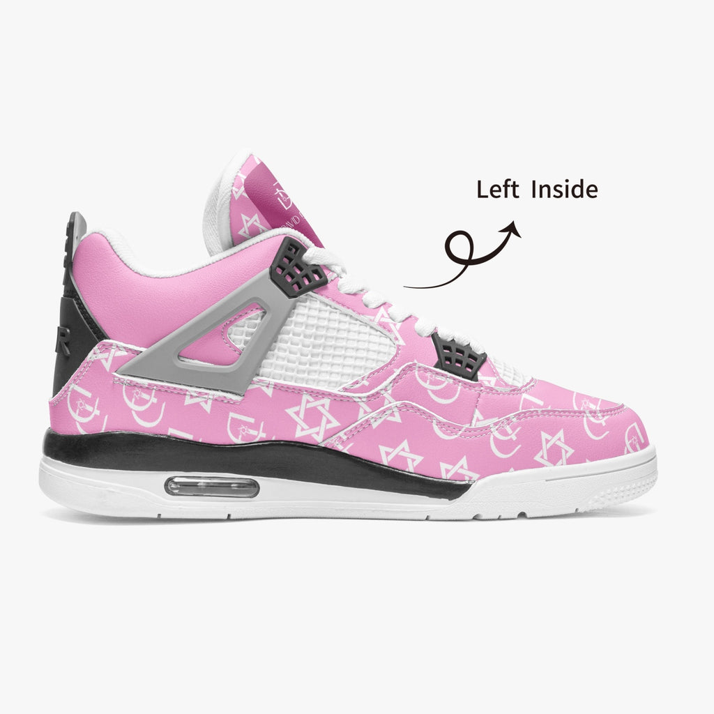 Unisex David Prime Star Of David Basketball Sneakers -Pink with white