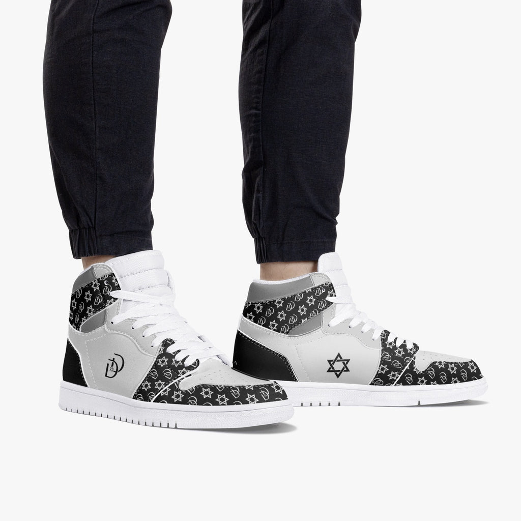 Unisex David Legends Star Of David High-Top Leather Sneakers David Denza - Black and White