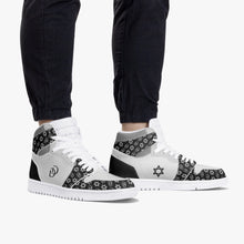 Load image into Gallery viewer, Unisex David Legends Star Of David High-Top Leather Sneakers David Denza - Black and White