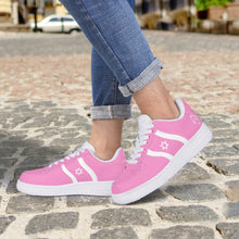 Load image into Gallery viewer, Unisex David Elevate Star Of David Low-Top Leather David Denza Sneakers - Pink and white