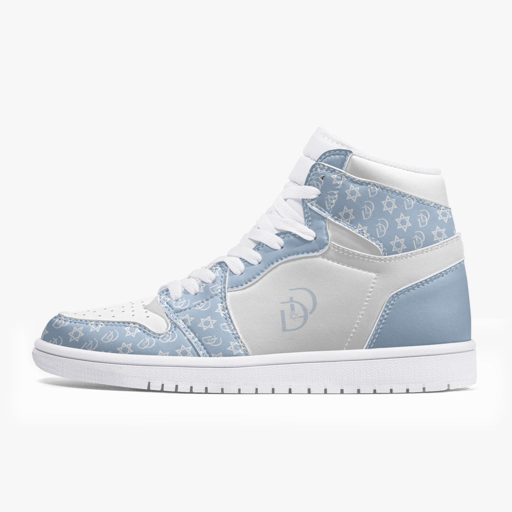 Unisex David Legends Star Of David High-Top Leather Sneakers David Denza - sky blue