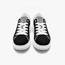 Load image into Gallery viewer, Unisex David Bold Star Of David Pattern Leather Oversized Sneakers -  silver on Black