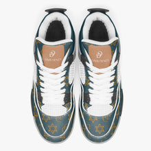 Load image into Gallery viewer, Unisex David Prime Star Of David Basketball Sneakers -Green with gold