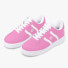 Load image into Gallery viewer, Unisex David Elevate Star Of David Low-Top Leather David Denza Sneakers - Pink and white