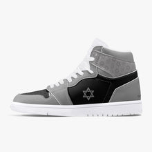 Load image into Gallery viewer, Unisex David Legends Star Of David High-Top Leather Sneakers David Denza - Black and Gray