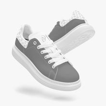 Load image into Gallery viewer, Unisex David Bold Star Of David Pattern Leather Oversized Sneakers - White on Gray