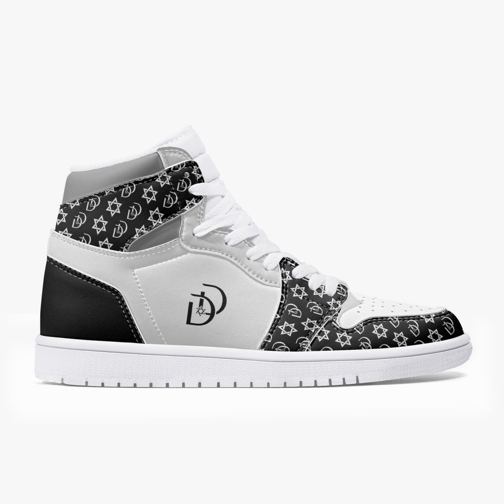 Unisex David Legends Star Of David High-Top Leather Sneakers David Denza - Black and White