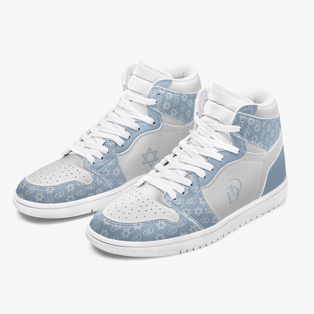 Unisex David Legends Star Of David High-Top Leather Sneakers David Denza - sky blue