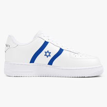 Load image into Gallery viewer, Unisex David Elevate Star Of David Low-Top Leather David Denza Sneakers - White &amp; Blue