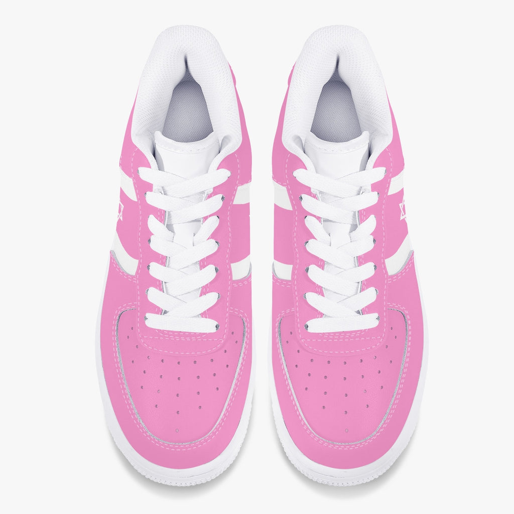 Unisex David Elevate Star Of David Low-Top Leather David Denza Sneakers - Pink and white