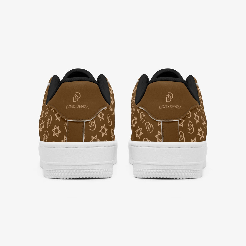 Unisex David Elevate Star Of David Leather David Denza Sneakers - Brown & Light Tan