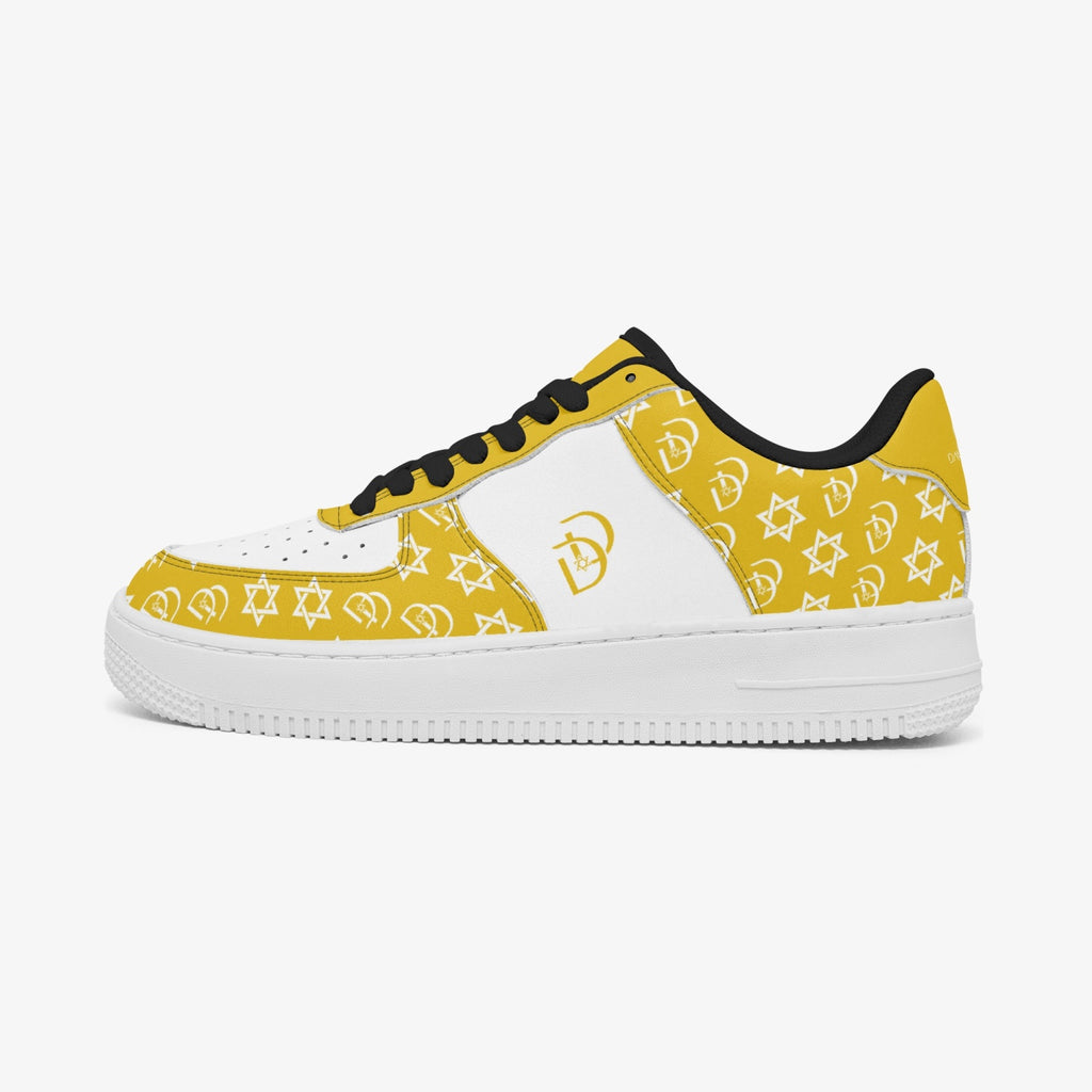 Unisex David Elevate Star Of David Shoes Leather David Denza Sneakers - Golden Yellow